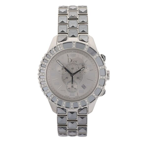 Christian Dior CD114313 Christal 38mm Silver Diamond Watch B&P - $4395 MSRP - Picture 1 of 16